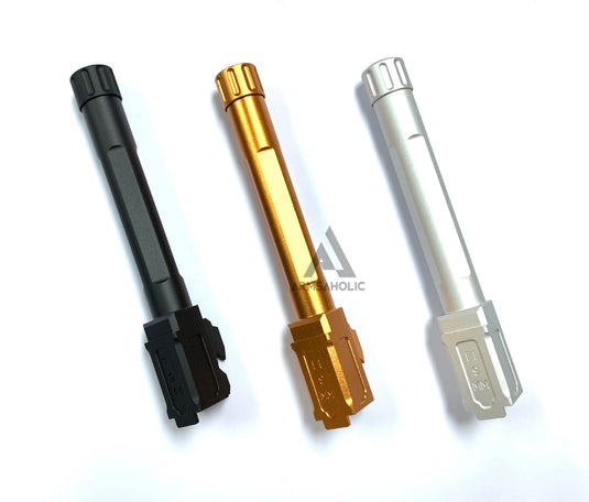 5KU Fl Threaded Barrel for TM Marui G17 (-14mm CCW) Black/Silver