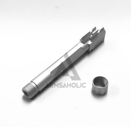 5KU Fl Threaded Barrel for TM Marui G17 (-14mm CCW) Silver 