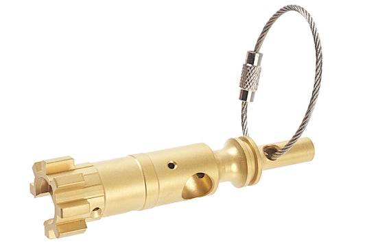 Guns Modify Stainless AR Bolt Key Chain S style (Gold)
