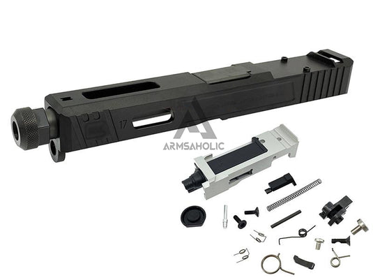 Guns Modify SA Style RMR Slide Threaded Stainless Barrel (Black) Housing & Parts for Marui G17 