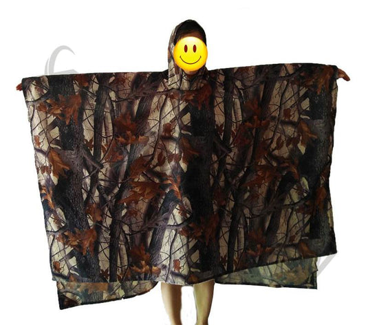 3 in 1 Multi-function WATERPROOF RIPSTOP HOODED PONCHO RAIN COAT TENT ARMY CAMO