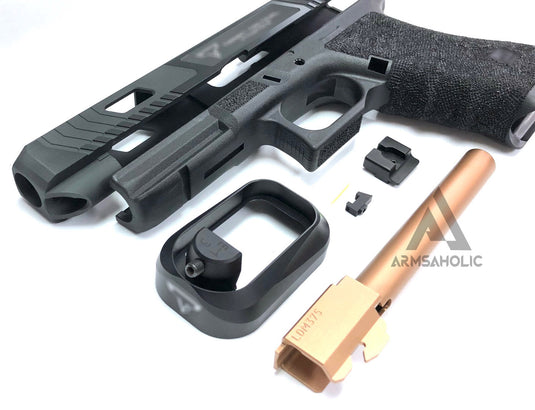 Nova T-Style JW G34 Aluminum Slide Kit for TM Tokyo Marui Airsoft G17 / 34 GBB Series - Shiny Black