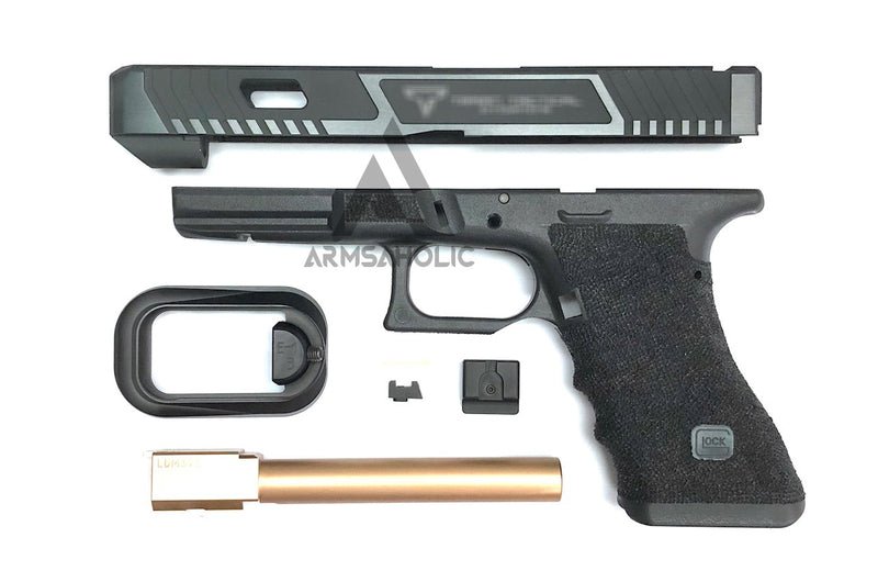 Load image into Gallery viewer, Nova T-Style JW G34 Aluminum Slide Kit for TM Tokyo Marui Airsoft G17 / 34 GBB Series - Shiny Black