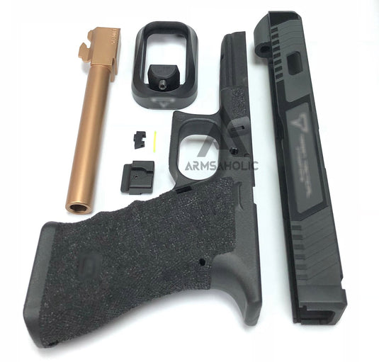 Nova T-Style JW G34 Aluminum Slide Kit for TM Tokyo Marui Airsoft G17 / 34 GBB Series - Shiny Black