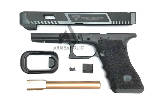 Nova T-Style JW G34 Aluminum Slide Kit for TM Tokyo Marui Airsoft G17 / 34 GBB Series - Shiny Black