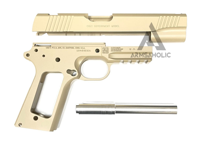 Load image into Gallery viewer, NOVA CNC Aluminum USMC M45A1 CQBP Slide & Frame Set For MARUI Airsoft M45A1 GBB Series - Desert Sand