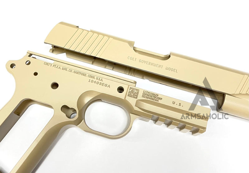 Load image into Gallery viewer, NOVA CNC Aluminum USMC M45A1 CQBP Slide & Frame Set For MARUI Airsoft M45A1 GBB Series - Desert Sand