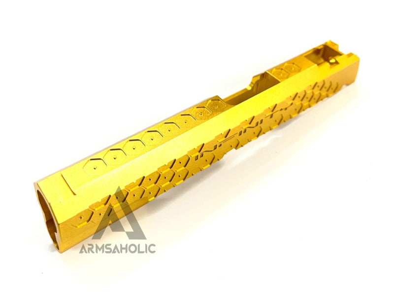 Load image into Gallery viewer, Bomber CNC Aluminum ( Hex Style ) Slide for Marui Hi-Capa / 1911 GBB - Gold