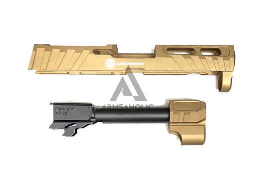 NOVA CNC Aluminum P320 Spectre Comp Slide Set For SIG AIR M17/ M18 GBB Series - Tan