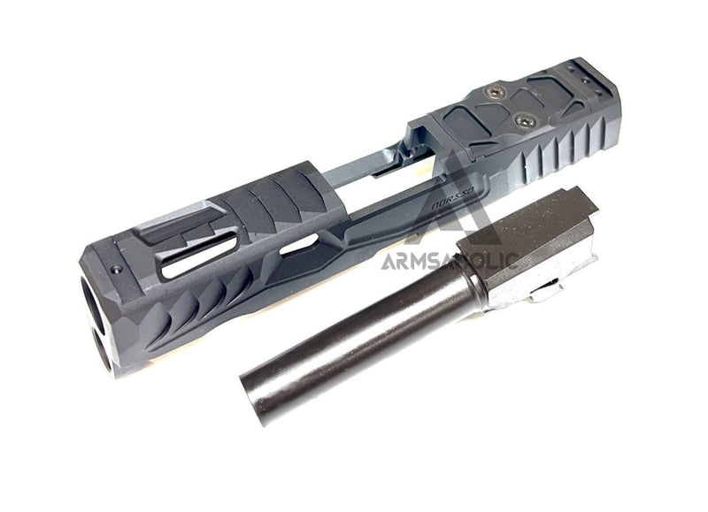 Load image into Gallery viewer, NOVA CNC Aluminum P320 NOS Reptile Cut Slide Set For Umarex SIG M18 GBB Series - Black