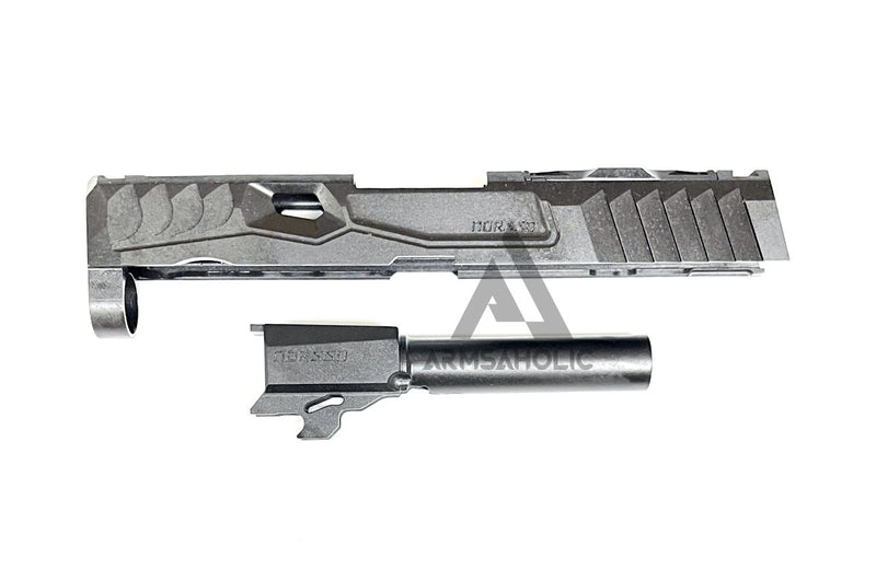 Load image into Gallery viewer, NOVA CNC Steel P320 NOS Reptile Cut Slide Set For Umarex SIG M18 GBB Series - Black