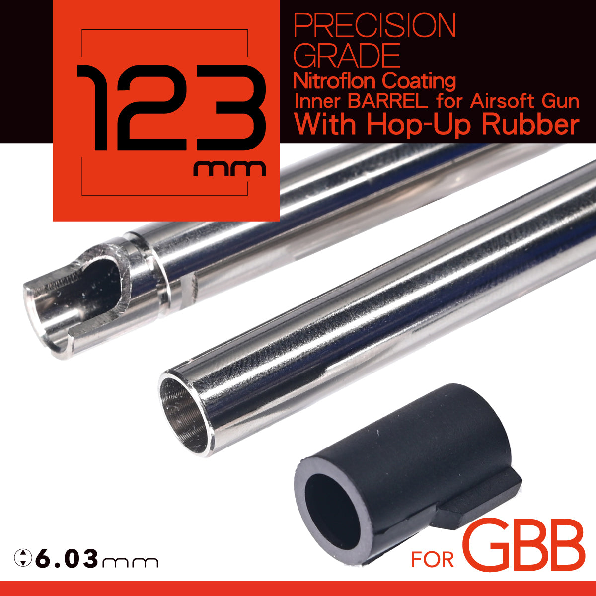 UNICORN Nitroflon Coating 6.03MM Ultimate Precision 123mm Inner Barrel For GBB