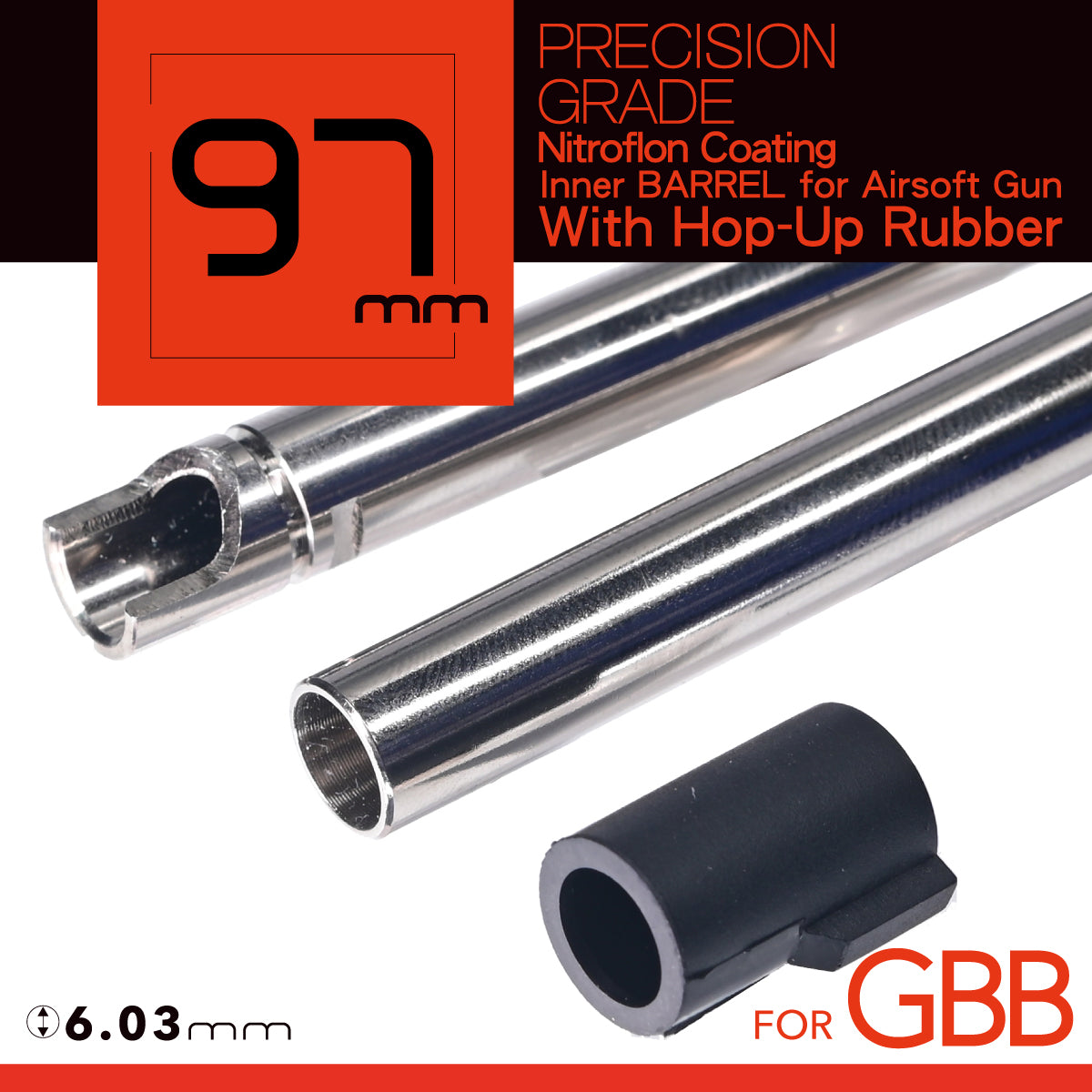 UNICORN Nitroflon Coating 6.03MM Ultimate Precision 97mm Inner Barrel For GBB
