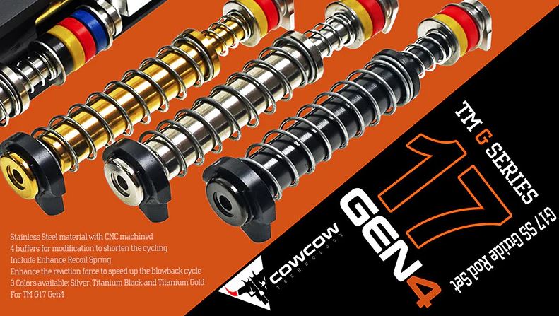 CowCow Stainless Steel Guide Rod Set for TOKYO MARUI G17 Gen4 (Silver) #CCT-TMG-057