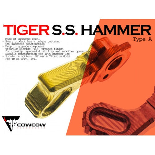 COWCOW Tiger SS Hammer Type A For TM Hi-CAPA, 1911 (Silver & Gold)