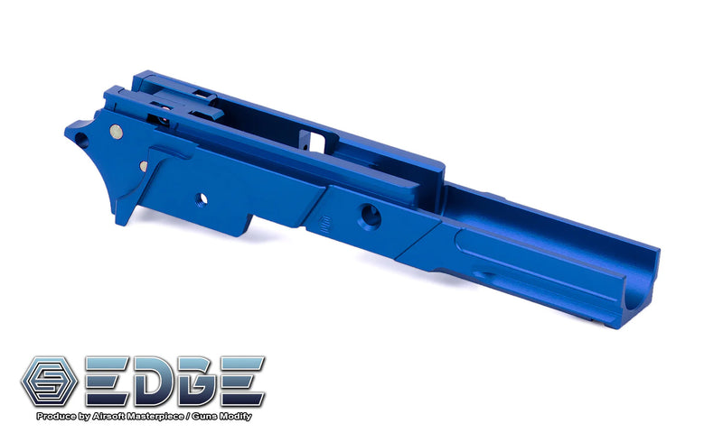 Load image into Gallery viewer, EDGE Custom &quot;STRAT&quot; 3.9 inch Aluminum Frame for Hi-Capa - Blue #EDGE-AF001-39-BL
