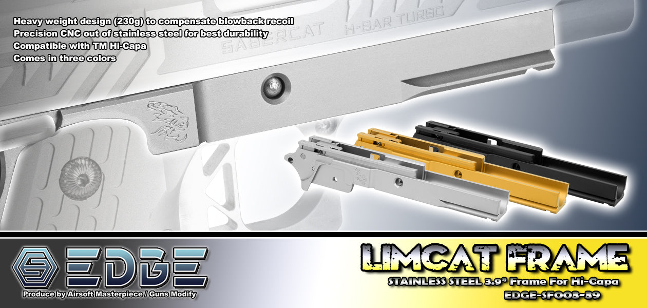 EDGE "LIMCAT” Stainless Steel Frame for Hi-CAPA #EDGE-SF003-39