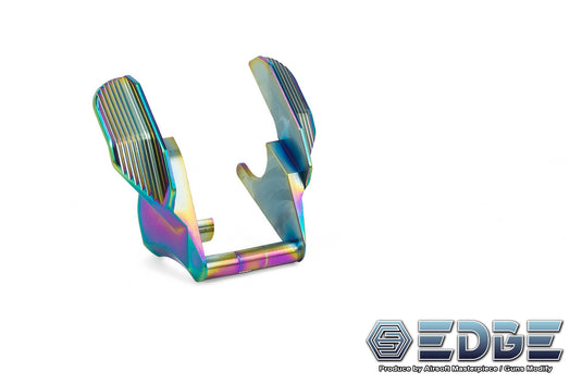 EDGE Custom “ALBATROSS” Stainless Steel Ambi Thumb Safeties for Hi-CAPA - Rainbow