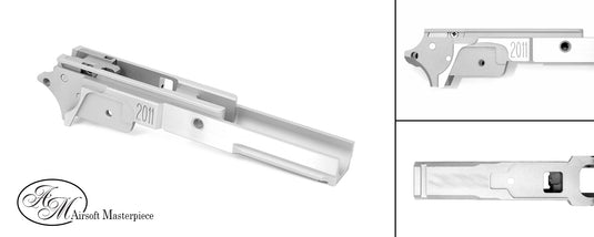 Airsoft Masterpiece Aluminum Frame – 2011 3.9″ with Tactical Rail #F-ST39DSR-S - Silver