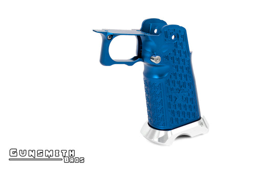 Gunsmith Bros Aluminum Grip Type 02 for Hi-CAPA (Staccato) - Blue #GB-G-02-BL