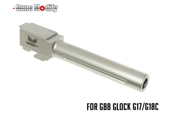 Guns Modify CNC SF Stainless Steel Fluted Barrel for Tokyo Marui G17/18C - Silver #GM0426
