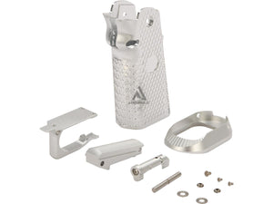 KF CNC Aluminum Grip for Tokyo Marui Hi-Capa Airsoft Pistols - Silver #KF51-301SV