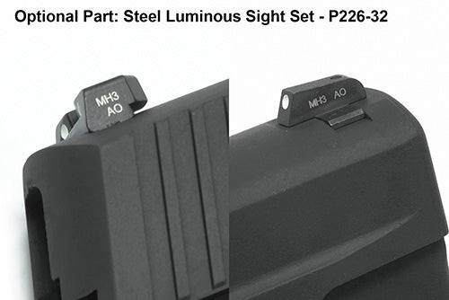 Guarder Aluminum Slide & Frame For MARUI P226 E2 (Black/E2 Marking) - 2022 New Version #P226-35(BK)