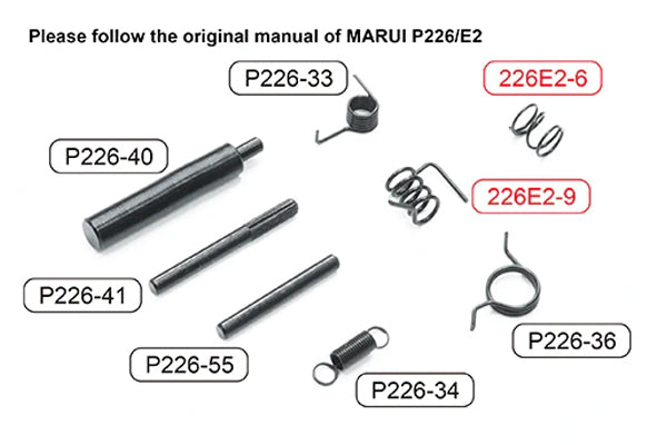 Guarder Frame Spring & Pins Set for MARUI P226/E2 #P226-45
