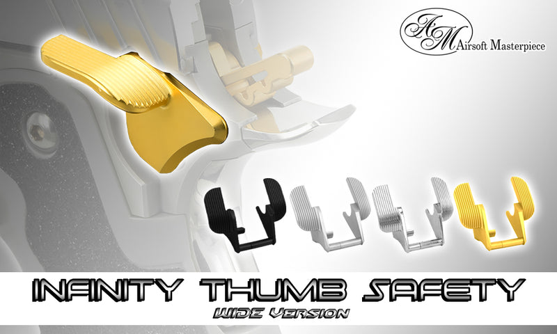 Load image into Gallery viewer, Airsoft Masterpiece Steel Thumb Safety – SV Wide  (Gold) #STS-4GD
