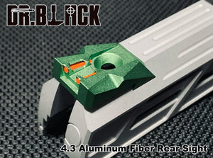 Dr. Black 4.3 Aluminum Fiber Rear Sight - Black #TM-HCP-ARS43-BK