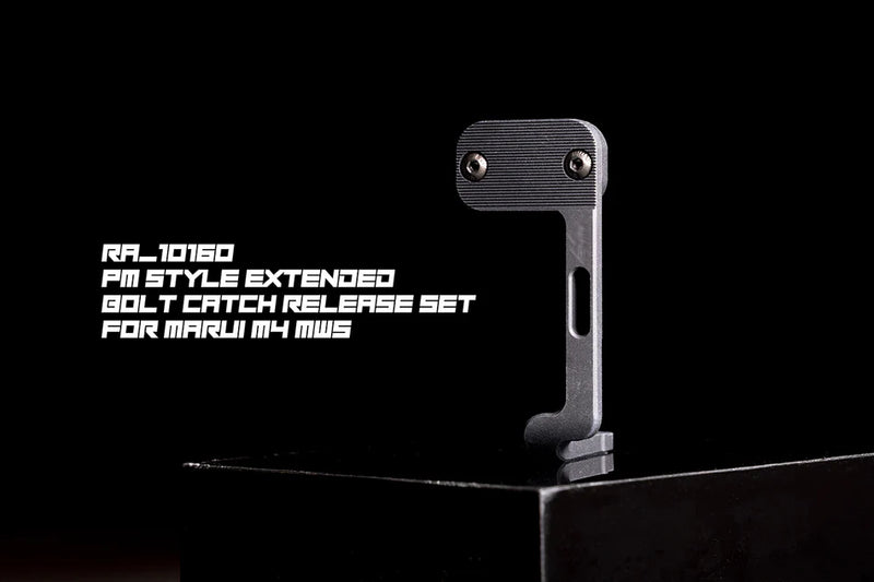 Load image into Gallery viewer, Revanchist PM Style Extended Bolt Catch Release Set for Marui TM MWS GBB (Black) RA_10160
