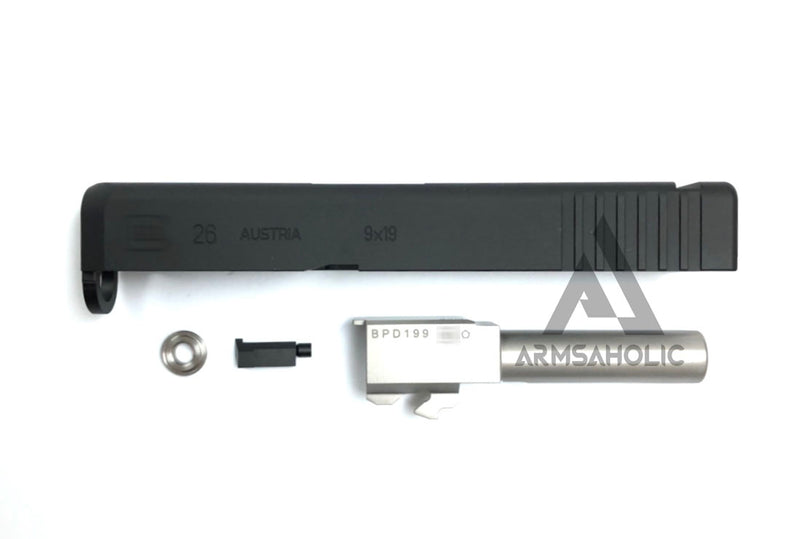 Load image into Gallery viewer, Guns Modify CNC Aluminum G26 Slide / Stainless Barrel Set for Tokyo Marui G26 GBB series

