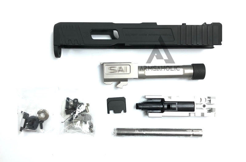 Load image into Gallery viewer, Guns Modify S-Style G26 RMR Slide Stainless Silver Threaded Barrel Set for Marui G26 GBB
