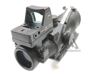 ACM ACO 4x32 Red Fiber Scope with RMR Sight A-Style Mount  (Black) for Tactical Airsoft