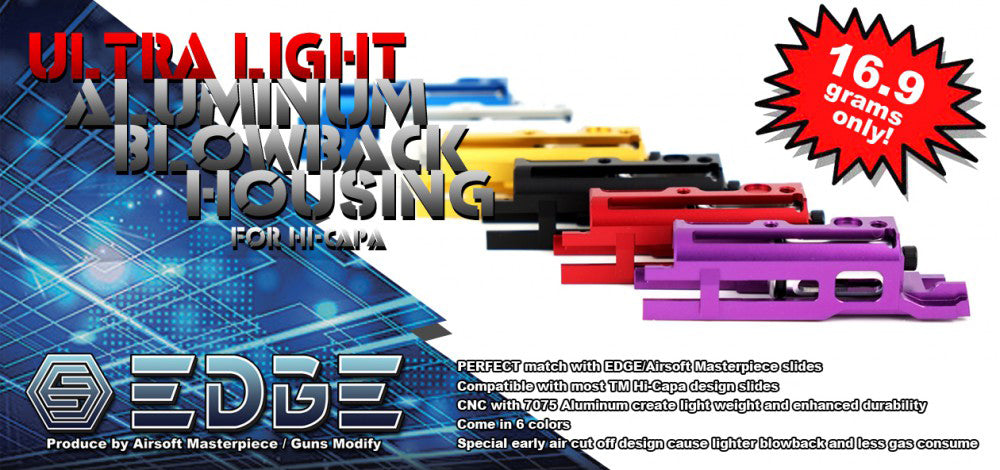 EDGE ULTRA LIGHT Aluminum Blowback Housing for Hi-CAPA/1911 #EDGE-BBHLB