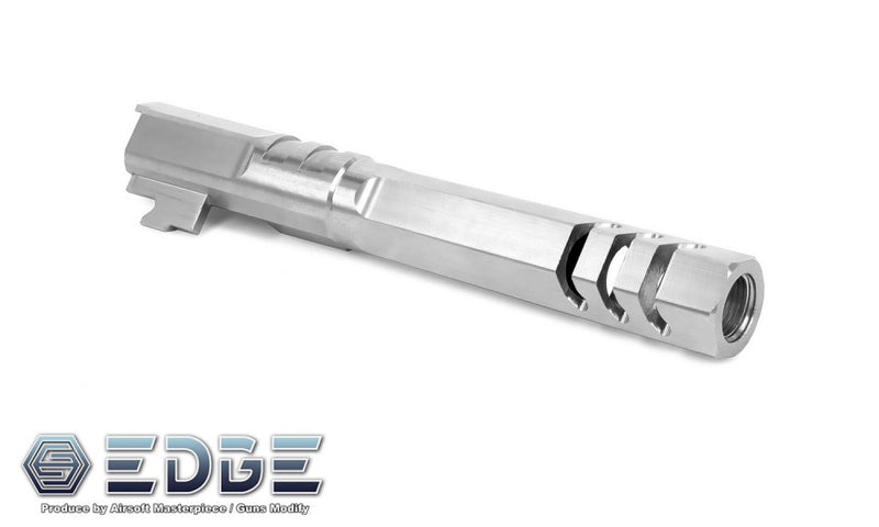Load image into Gallery viewer, EDGE Custom “HEXA” Stainless Steel Outer Barrel for Hi-CAPA 5.1 - Silver
