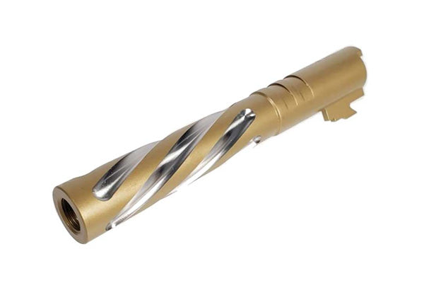 Load image into Gallery viewer, 5KU Tornado 5 inch Stainless Outer Barrel with Threads for Hi-CAPA 5.1 - Gold
