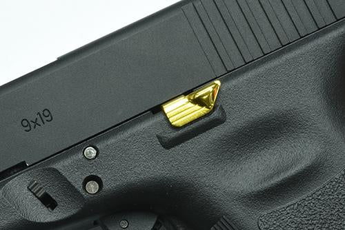Load image into Gallery viewer, Guarder Extended Slide Stop for MARUI G19 - Gold #GLK-155(B)GD

