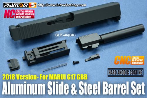 Load image into Gallery viewer, Guarder Aluminum Slide &amp; Steel Barrel Set for Marui G17 (2018 Version) Black #GLK-46(BK)
