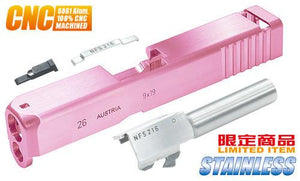 Guarder G26 CNC Aluminum Slide & Stainless Barrel Set for TM G26 (Pink) #GLK-94(P)