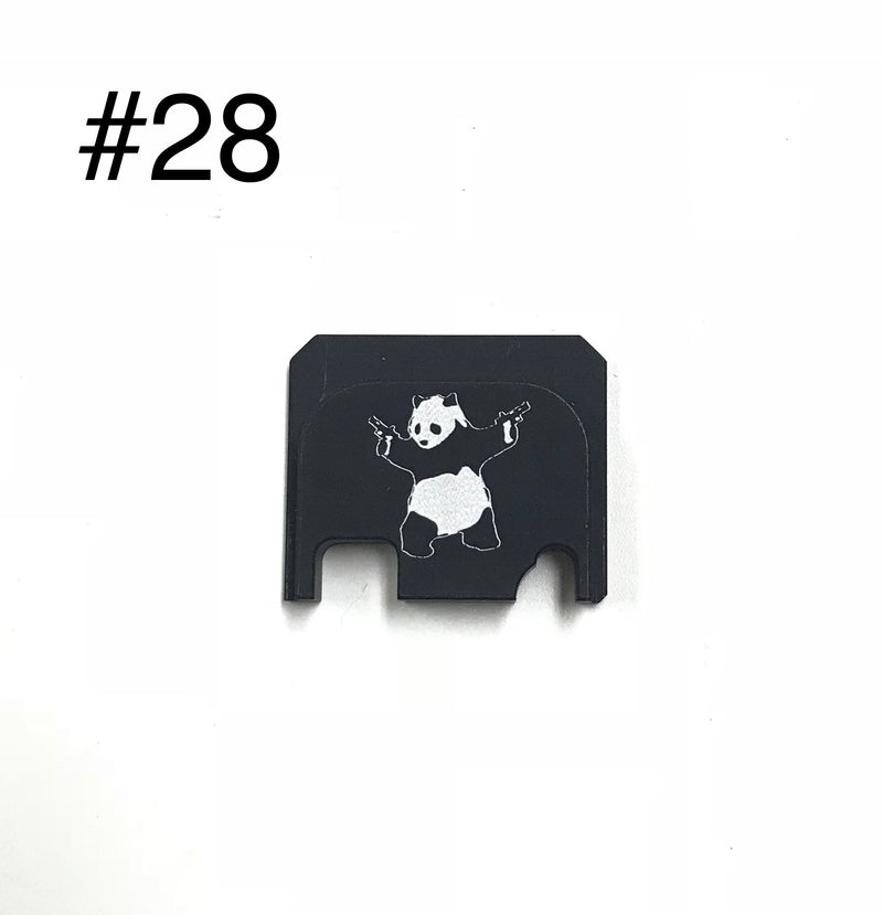 Load image into Gallery viewer, Guns Modify Aluminum CNC GBBU Rear Plate with logo for GBB Housing Set #GM0049-28 SA Panda
