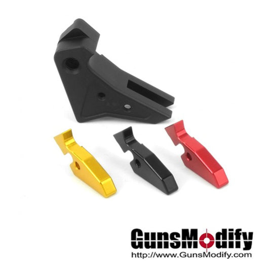 Guns Modify S-Type Flat 6061 Aluminum Adjustable Trigger for Marui G-Series - Black