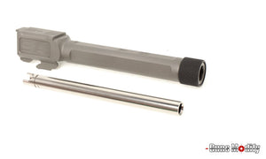 Guns Modify S-Style KM Stainless Steel Thread Outer Barrel for Marui G17 GBB (Fluted/Silver) CW 14MM #GM0115