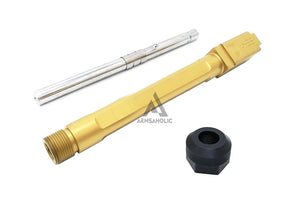 Guns Modify SA Style KKM G34 Stainless Threaded Outer Barrel Set For Marui G34 (Fluted, Gold)