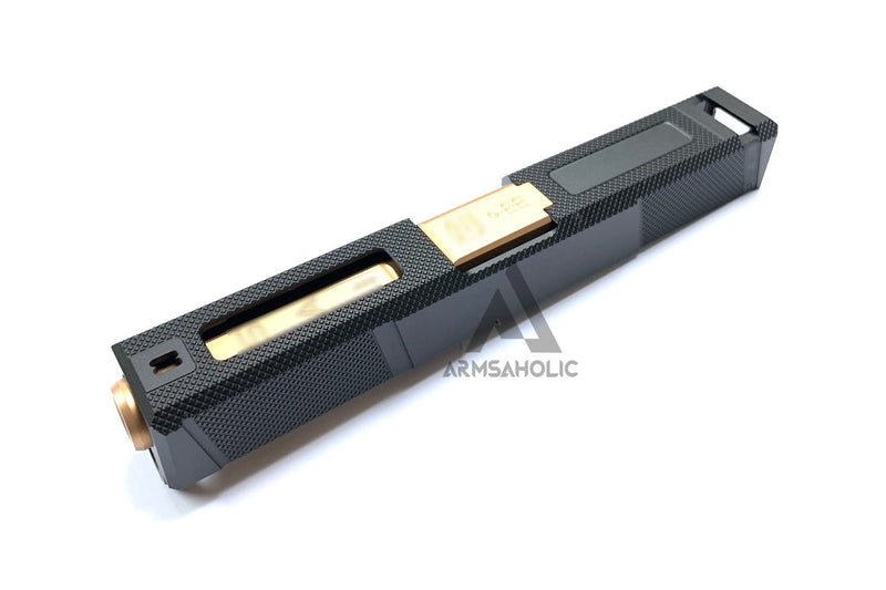 Load image into Gallery viewer, Guns Modify SA UTI Alu CNC Slide/Stainless 4 fluted Rose Gold barrel Set for TM G19
