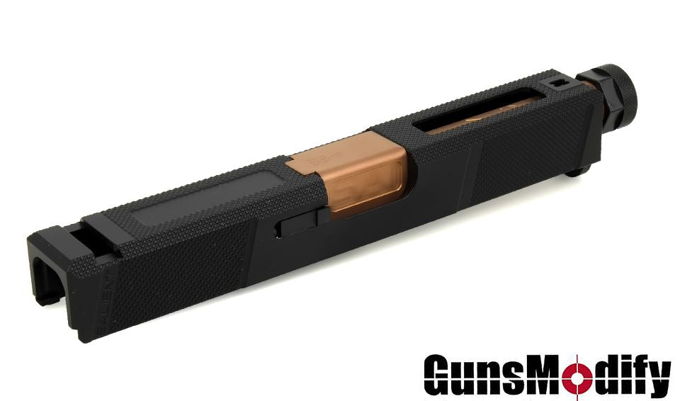 Guns Modify SA UTI Aluminum Slide /Rose Gold Stainless Threaded Barrel CCW Set For Marui G19 #GM0422