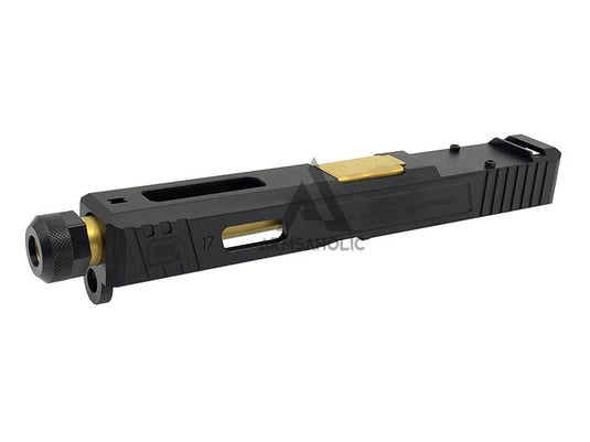 Guns Modify SA Style Slide Threaded Stainless Barrel (Gold) Housing & Parts for Marui G17