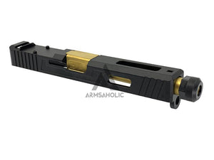 Guns Modify SA Style Slide Threaded Stainless Barrel (Gold) Housing & Parts for Marui G17 #GM0423