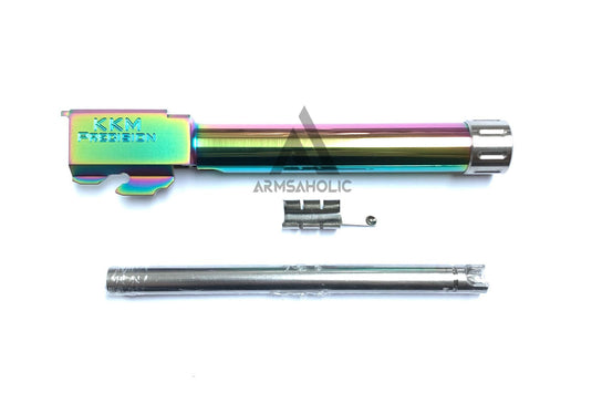 Guns Modify Stainless Thread Barrel ( KKM )-14mm for Tokyo Marui G17/18C GBB - Nitride Rainbow
