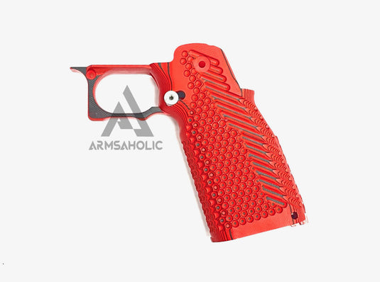 Nova CNC G10 Grip with Magwell for Tokyo Marui 5.1 Hicapa GBB series - ( Mix Texture ) - RED
